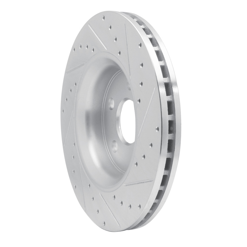 Dodge Durango Brake Rotor (1) - Front Left - R1 Concepts - Drilled & Slotted - Silver - `11-`25
